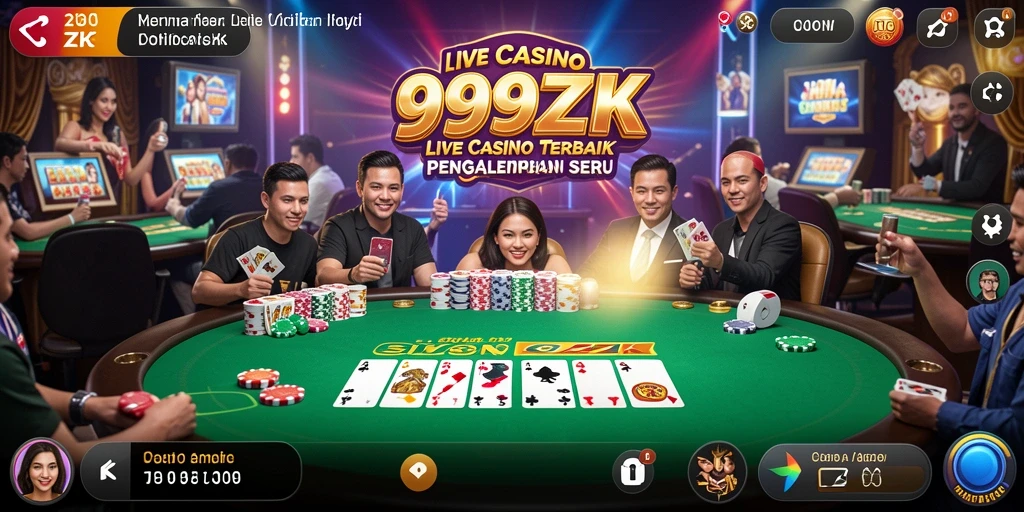 Tampilan menarik dari permainan Live Casino 999ZK yang mendebarkan.