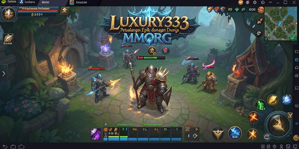 Tampilan gameplay <strong>LUXURY333</strong> yang menampilkan pertempuran epik dan eksplorasi dunia.