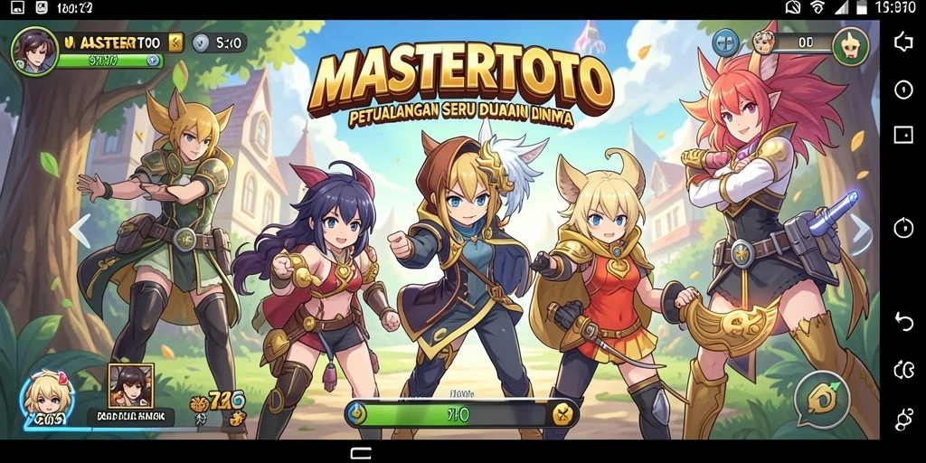 Screenshot MASTERTOTO menampilkan aksi seru karakter dalam pertarungan.