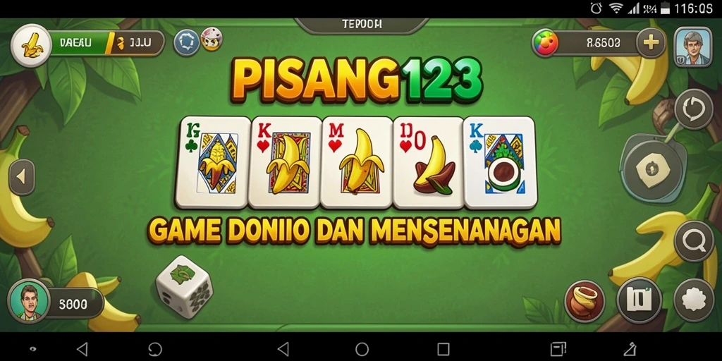 Tampilan gameplay seru dalam PISANG123 dengan suasana Domino.