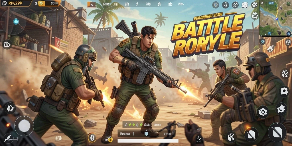 Tampilan luar biasa dari gameplay seru RP62RP dalam pertarungan Battle Royale.