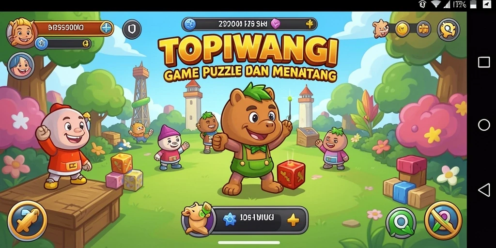 Screenshot GAMEPLAY <strong>TOPIWANGI</strong> menunjukkan tantangan puzzle yang menarik.